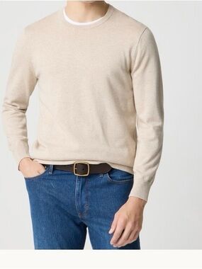 NWT Men's 100% cotton Lightweight Crewneck Sweater - Beige J. Crew size medium